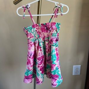 J.Crew smocked shoulder tie floral sundress